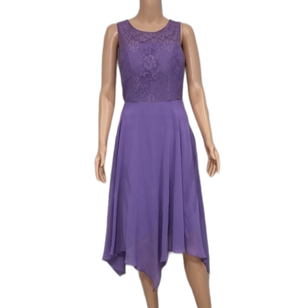 JJ's House purple Lace Formal Bridesmaid Dress Asimetrico Women's S Sleeveless